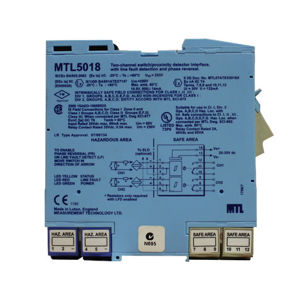 MTL5018 | MTL Two-channel Switch/Proximity Detector Interface